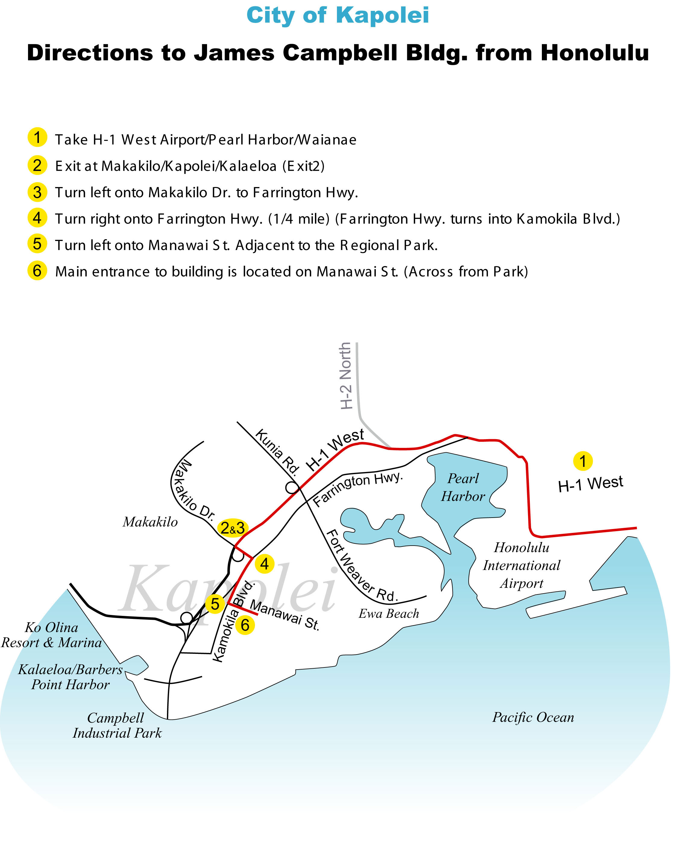 Directions to Kapolei - The City of Kapolei